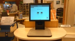 Kuva Ylihärmän kirjaston lainausautomaatista
